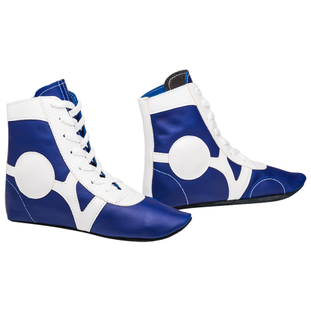 Купить Обувь для самбо SM-0102, кожа, синий Rusco в Балее 