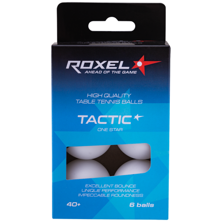 Купить Мяч для настольного тенниса Roxel 1* Tactic, белый, 6 шт в Балее 