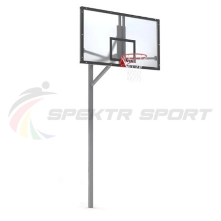 Купить Стойка баскетбольная уличная упрощенная со щитом из оргстекла, кольцом и сеткой SP D 412 в Балее 