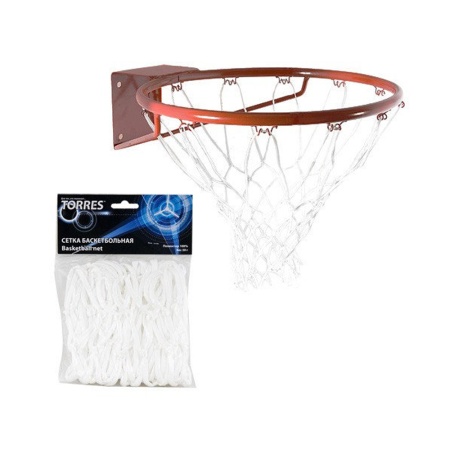Купить Сетка баскетбольная Torres, нить 4 мм, белая в Балее 