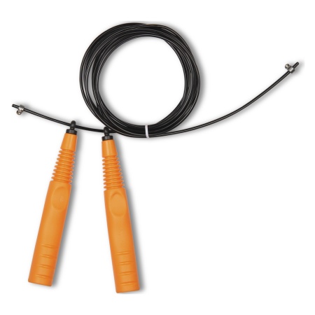 Купить Скакалка высокооборотная Кроссфит стальной шнур в оплетке 2.9 м чёрно-оранжевая в Балее 